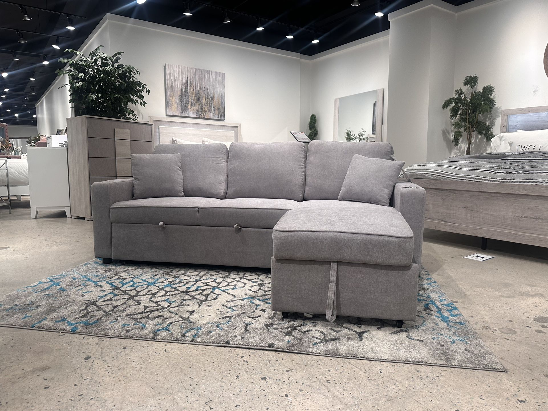 Grey Sofa Sectional (Sleeper) BRAND NEW!!!