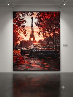 Porsche 911 Parisian Sunset Framed Art Print - Ready to Hang ($65)