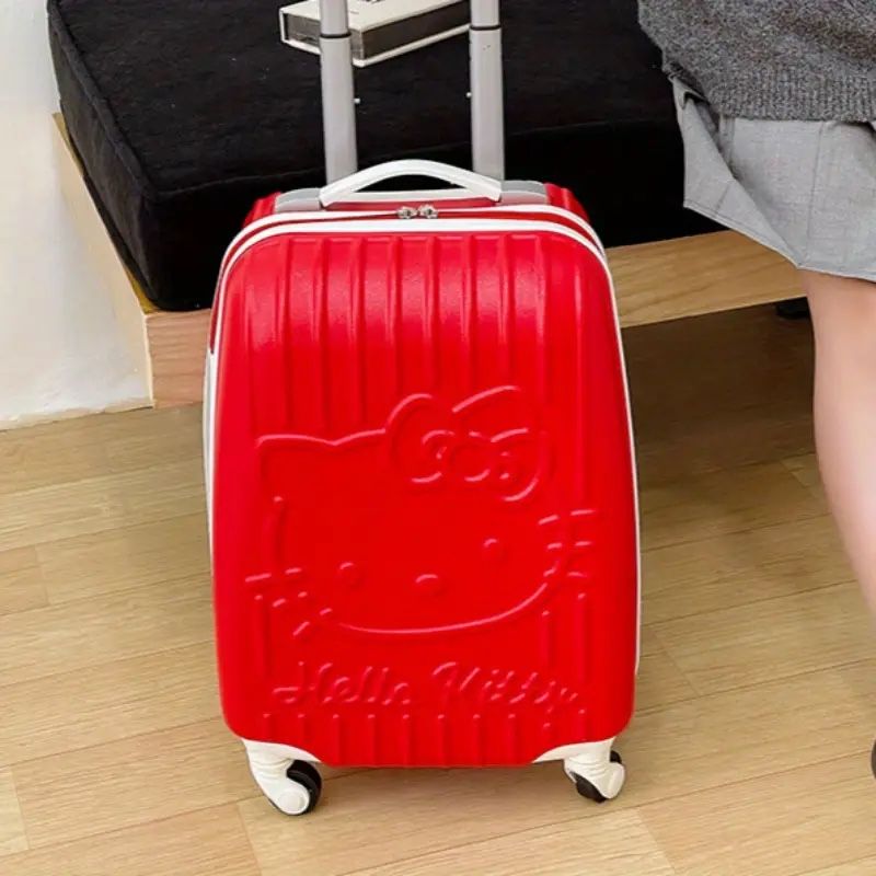 Hello Kitty Red Hard-Shell Spinner Luggage Lightweight Durable ABS Travel Kids