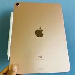 Apple IPad Air 4th Generation (10.9” Liquid Retina/ 2020 Model / pink) 64GB with keyboard case, pen & Accessories (256Gb $499)