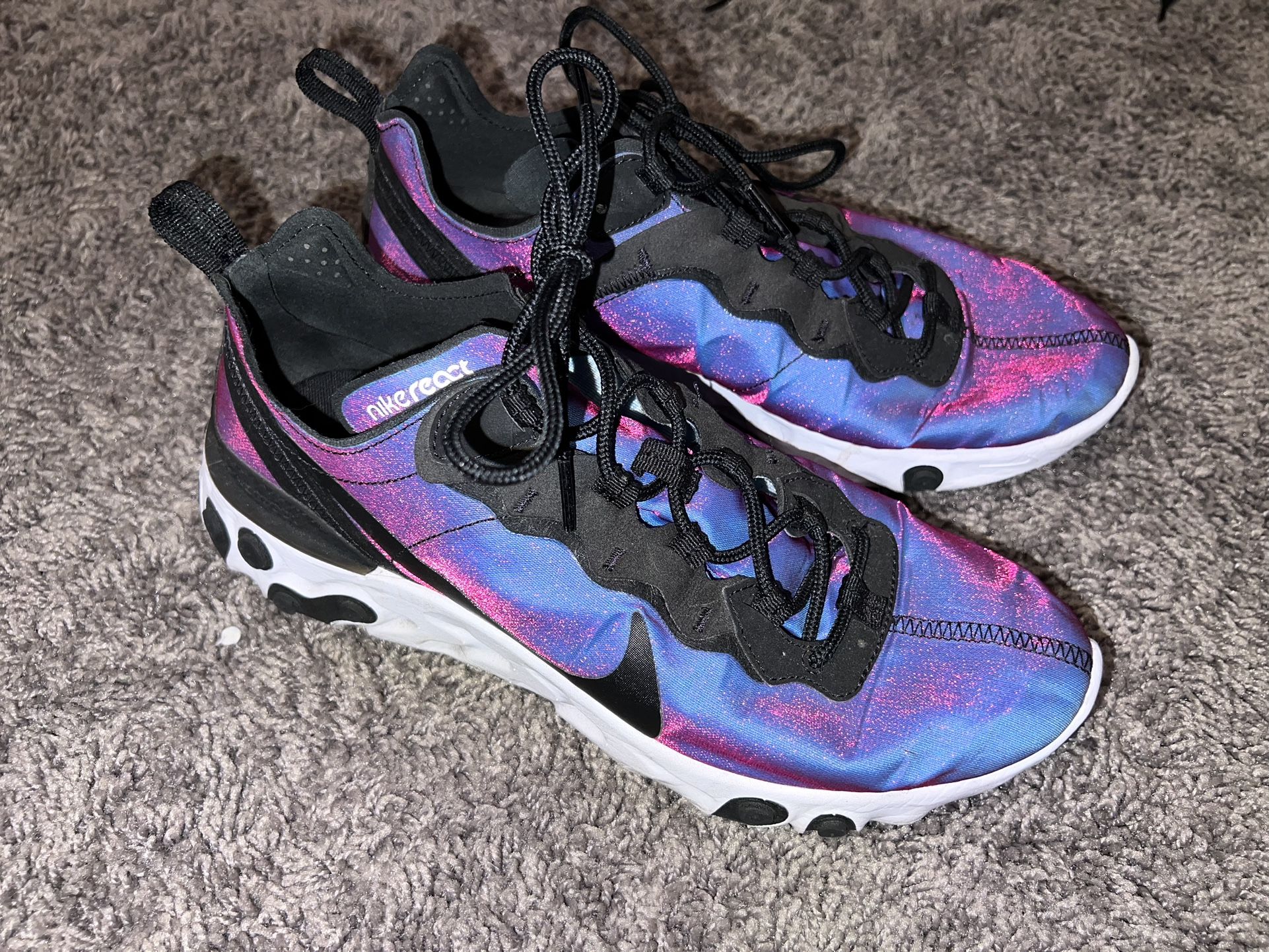 Size 9 | Nike React Element 55 Premium Laser Fuchsia Sunset Purple