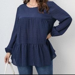 Pending pick up. New. Dark Blue Blouse