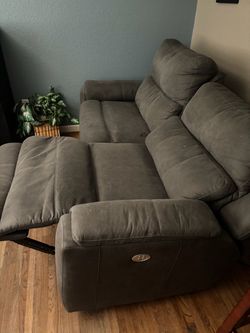 Furniture love seat and single recliner