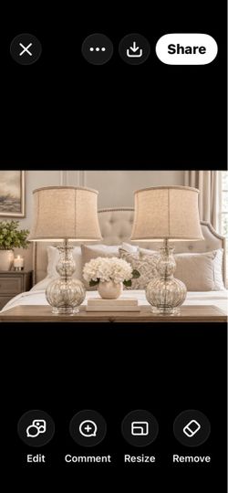 Set of 2 Mercury Glass Table Lamps