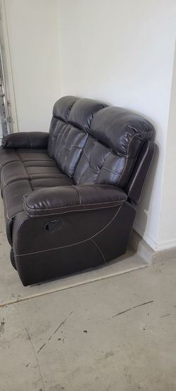 Dark Brown Leather Reclining couch