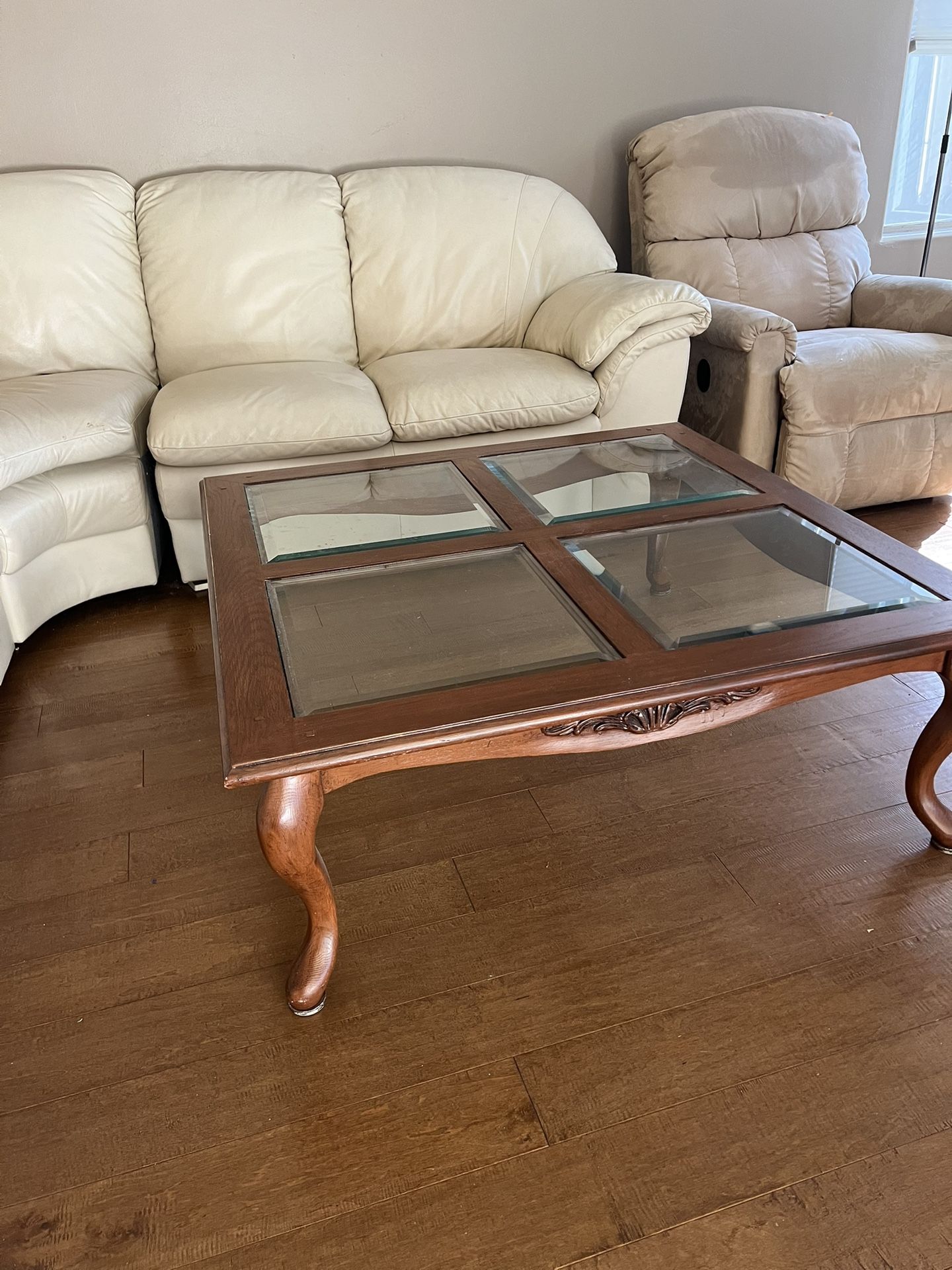 Wooden Glass Top Coffee Table