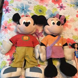 Minnie Ans Mickey Large Dolls