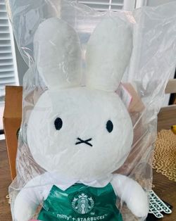 NEW Miffy + Starbucks Grande Plush Large Jumbo With Green Apron