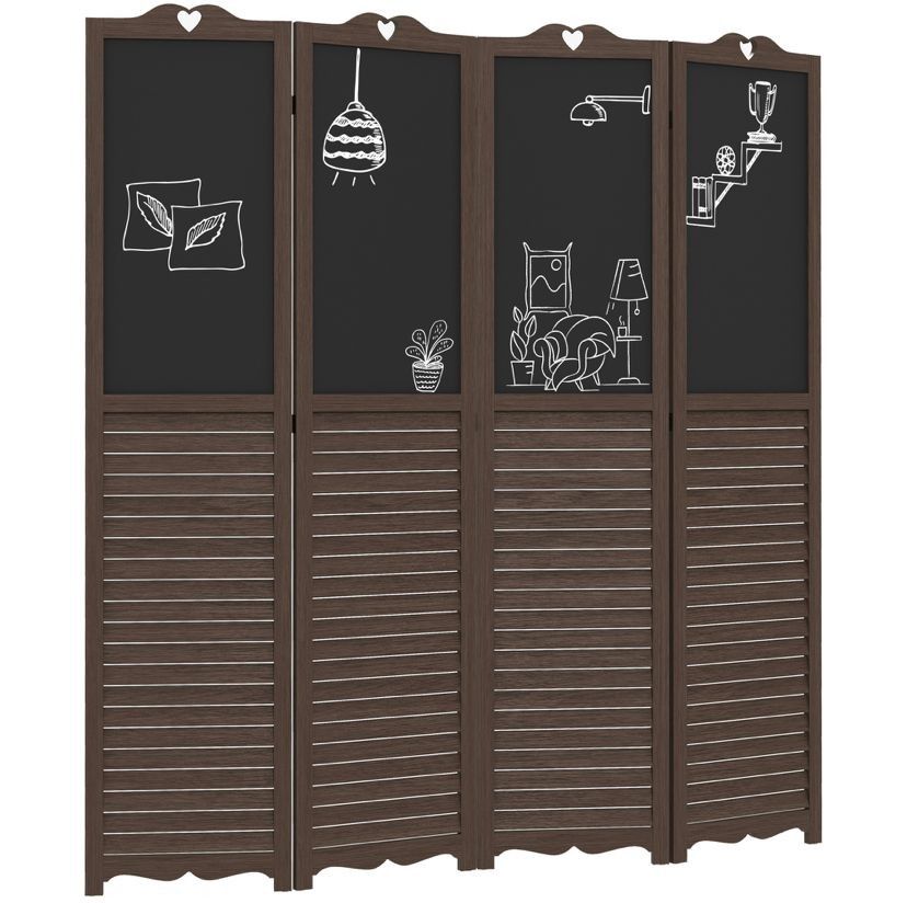 Panel Folding Privacy Screen, Wooden Room Divider