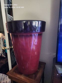 Tall fiberglass plant pot