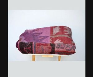 Kilim Wool Rug Colorful Wool & Cotton Patchwork World Market RT$400 5"×8"