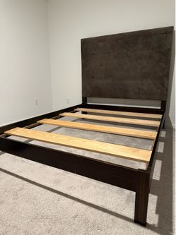 West Elm Queen Bed Frame Platform/Headboard