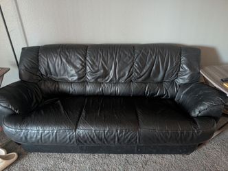 Black leather couch