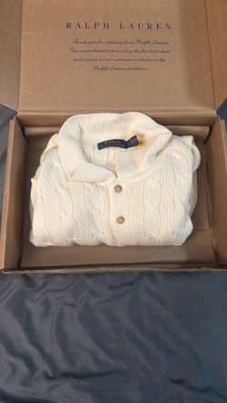 Cable-Knit Cotton Ralph Lauren Polo Sweater Size L