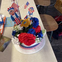 Handpainted Fourth of July centerpiece