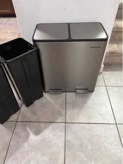 Sognomics dual bins trash can stainless steel