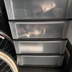 4-Drawer Wide Plastic Storage Drawer Chest