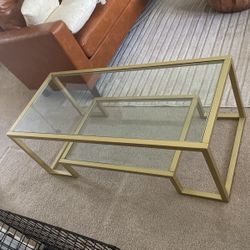Gold Glass Coffee Table