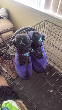Air Jordan 5 Purple Suede Sneakers