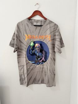 Cotton graphic grey tee Megadeth size S rock band