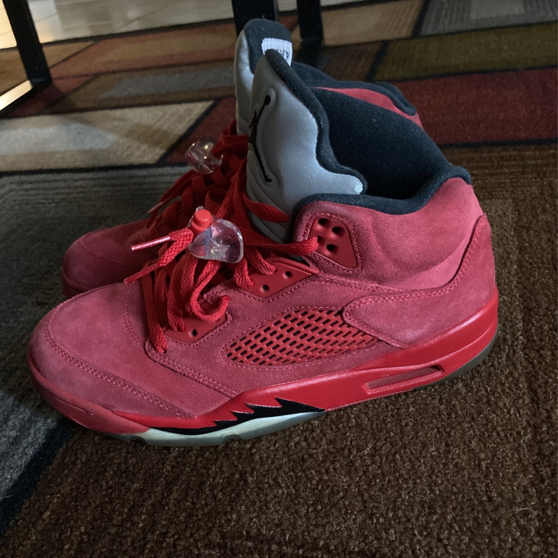 Jordan Retro 5s Red Suede