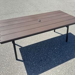 Outdoor Faux-Wood Table for 6-8 Person 77”L x 36”W x  29.5”H