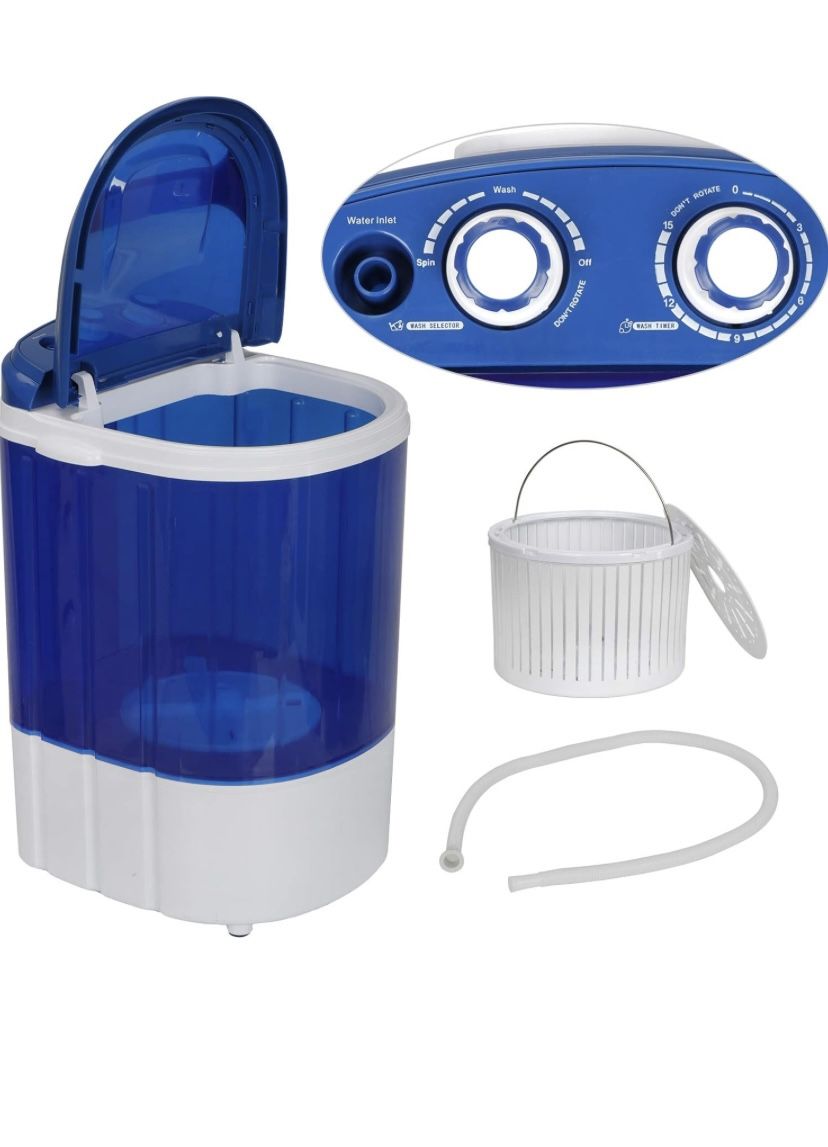 Portable Mini Washing Machine,Small Compact Laundry 4.4lbs Capacity Washer w/Spin Cycle Basket and Drain Hose Drum Washing Machine