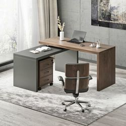 Office Desk With Movable Cabinet Drawer