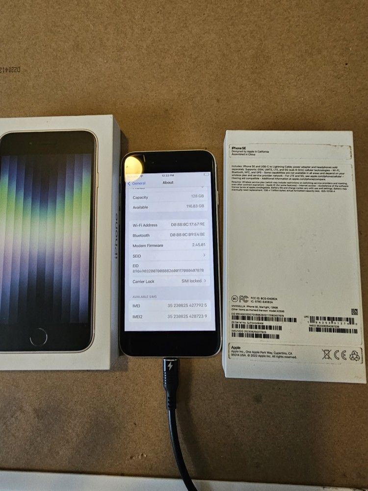 Iphone Se 3rd Generation (White-Locked)