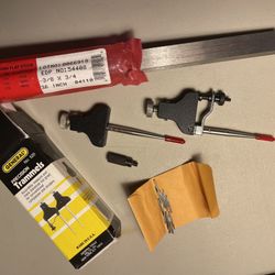 Precision Trammels & 36” Starrett Oil-Hardening Ground Flat Stock