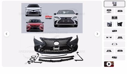 For 2018-2023 Toyota Camry LS Style Front Bumper w/ Grille Trim Fog Lights