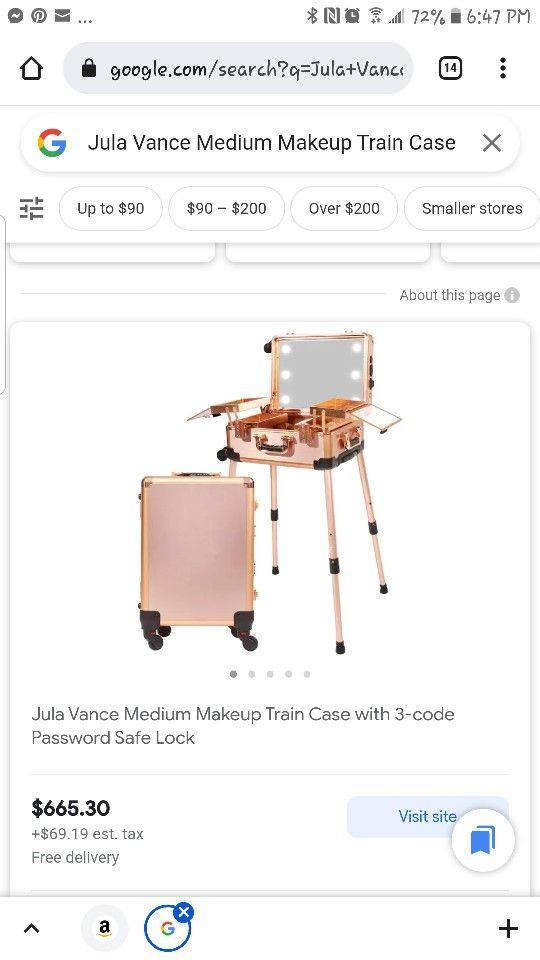 jula Vance medium makeup train case with 3-code password safe