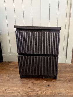 Ikea Custom Fluted Malm 2 drawer night stand