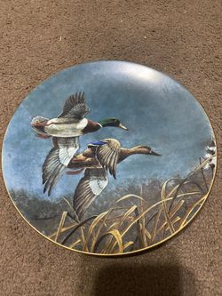 Mallard federal duck stamp plate 1990 decorative plate No. 1138sc duck flying fall
