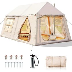 Lilypelle Inflatable Tents with Canopy , 2 Rooms Blow Up Tent with Hand Pump, Easy Setup Inflatable