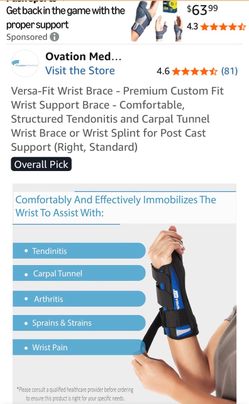 Versa fit hand brace carpal tunnel