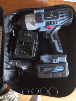Large Body High Torque Impact Wrench Kit With Sockets Large Battery Charger And Carry Case