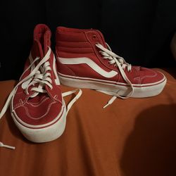 Vans Platform Red High Tops
