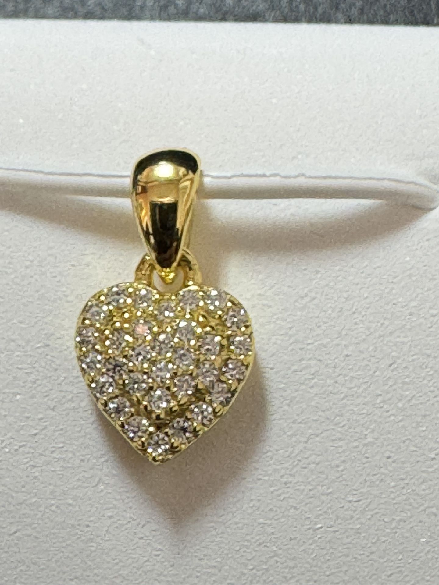 Moissanite Heart Pendant -925 Gold Plated