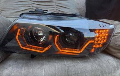 05-08 BMW E90 3 Series Sedan Black Projector 3D Halo LED Headlights
