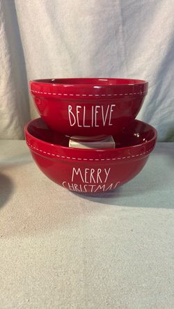 Rae Dunn Red Mixing Bowl Set