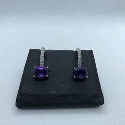 Earrings Women ( Silver And Amethyst)