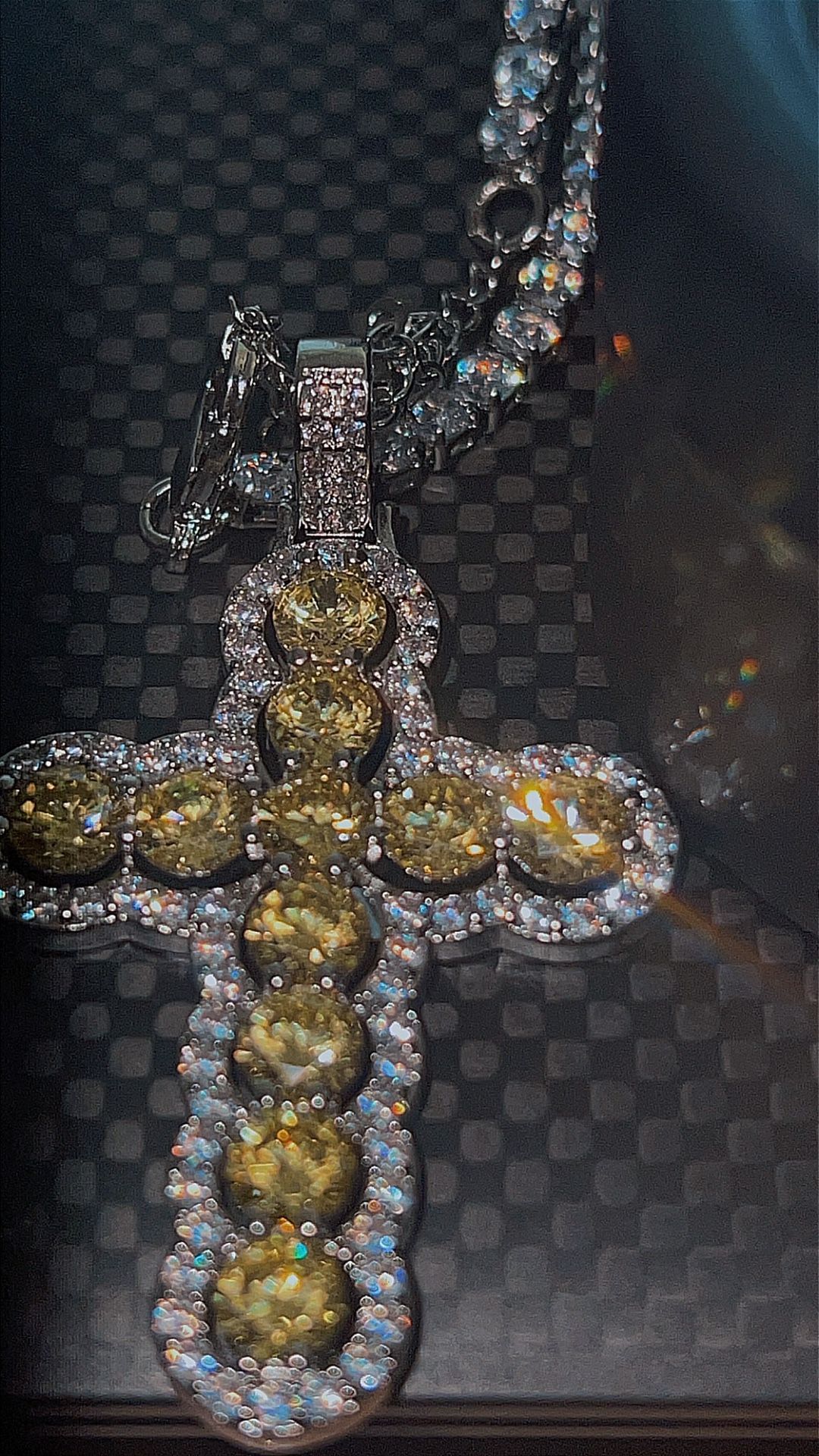 Yellow Moissanite Diamond VVS1 Pendant Necklace 