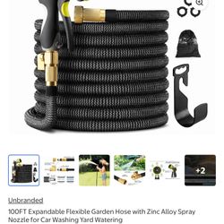 100FT Expandable Flexible Garden Hose with Zinc Alloy Spray Nozzle