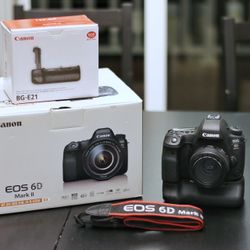 REDUCED PRICE— Canon EOS 6D Mark II with EF 50mm f/1.8 STM Lens & New Battery Grip