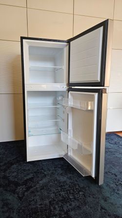 Insignia - 4.5 Cu. Ft. Mini Fridge with Top Freezer Stainless Steel - $100 (San Diego)