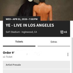 4/1 KANYE CONCERT TICKET