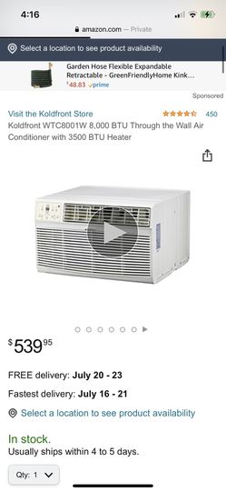 Koldfront Ac And Heater-through The Wall-wtc8001