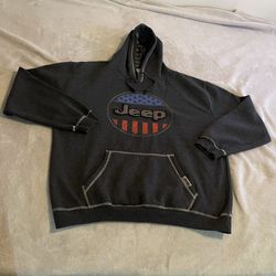 Jedco Jeep Hoodie Men 2XL Gray Workout Sweatshirt Pullover Sweater Gym Exercise
