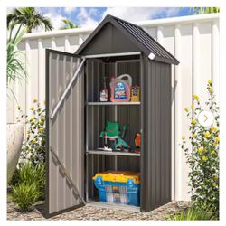2.8 ft. W x 2.2 ft. D Outdoor Metal Shed Storage Cabinet Waterproof with 2 Removeable Shelves (6.16 sq. ft.)